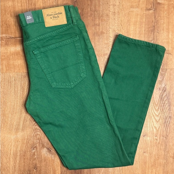 Abercrombie & Fitch Other - Abercrombie & Fitch Green Button Fly Skinny Jeans Men’s size 31x32 NWT